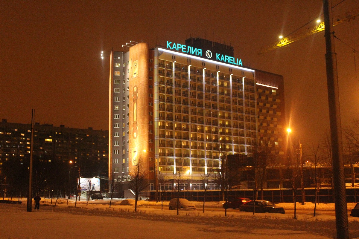 Декоративная окраска и монтаж подсветки, Бизнес отель "Карелия"